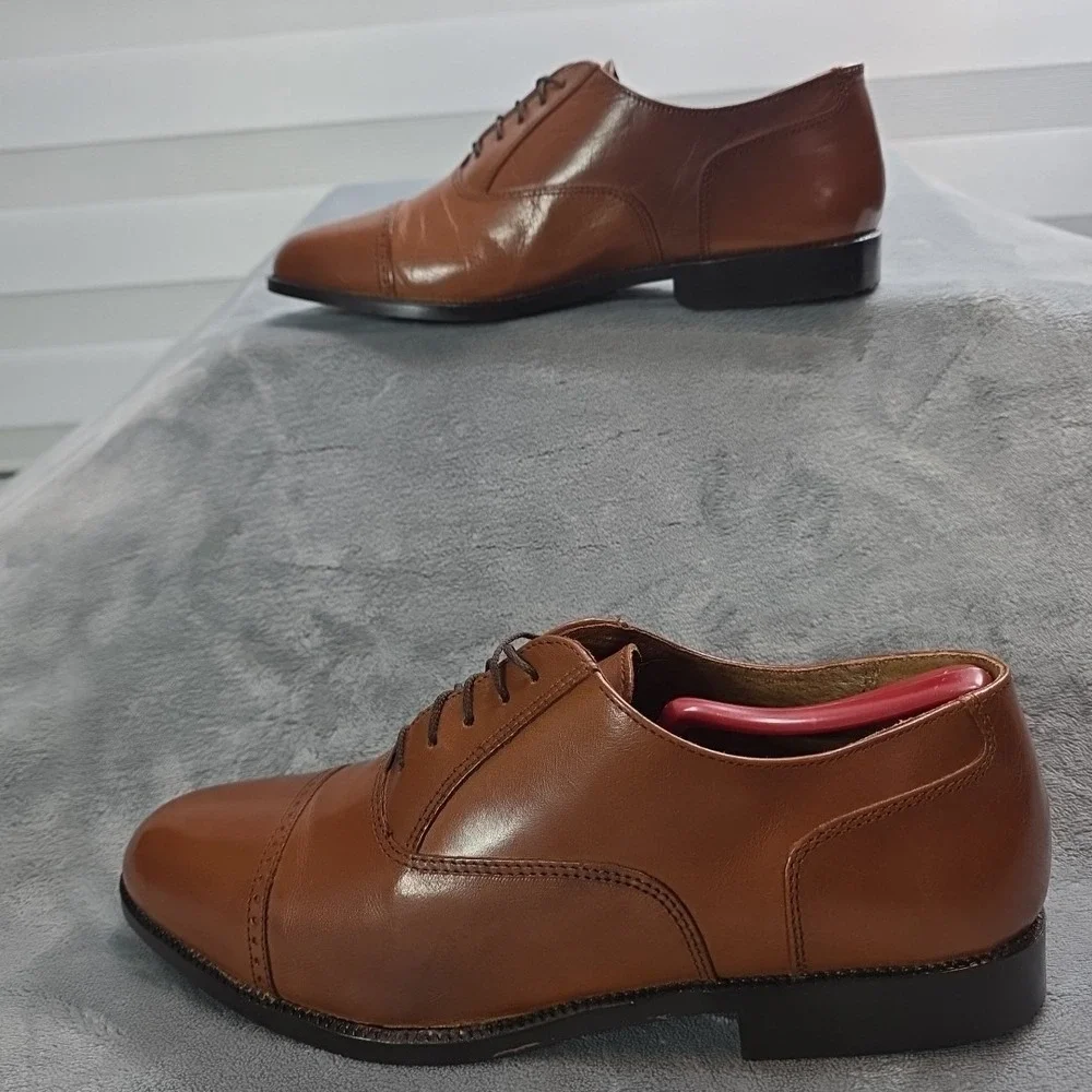 Vintage Giorgio‎ Brutini CAPTOE LEATHER OXFORD DRESS SHOES W/ BROGUE...